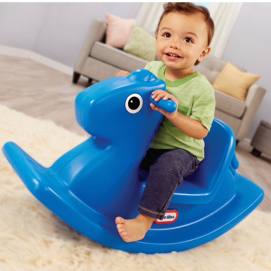 Rocking Horse - Primary Blue - Primary Blue Toddler Rocker Designed for Balance-Focused Toddler Adventures