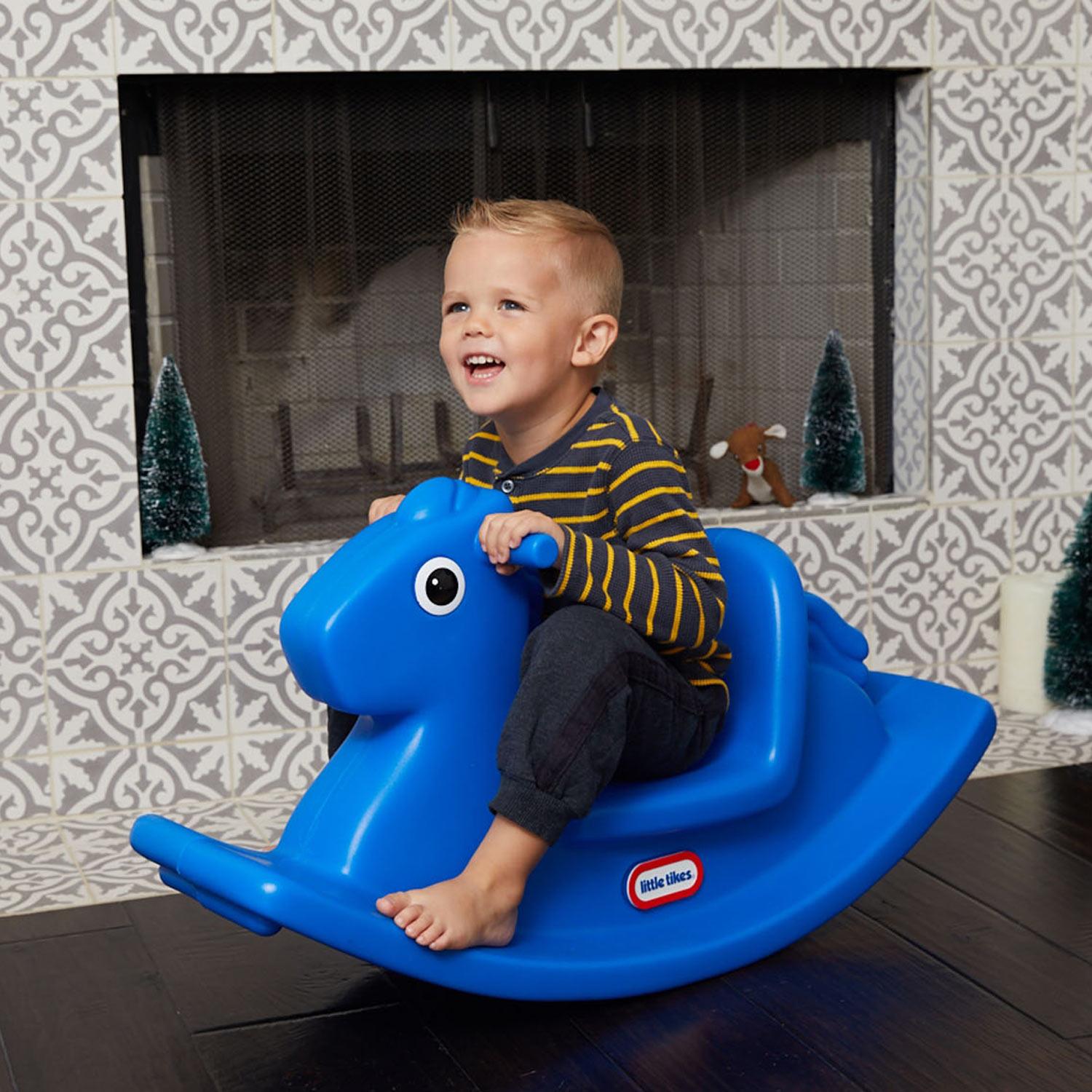Rocking Horse - Primary Blue - Primary Blue Toddler Rocker Designed for Balance-Focused Toddler Adventures