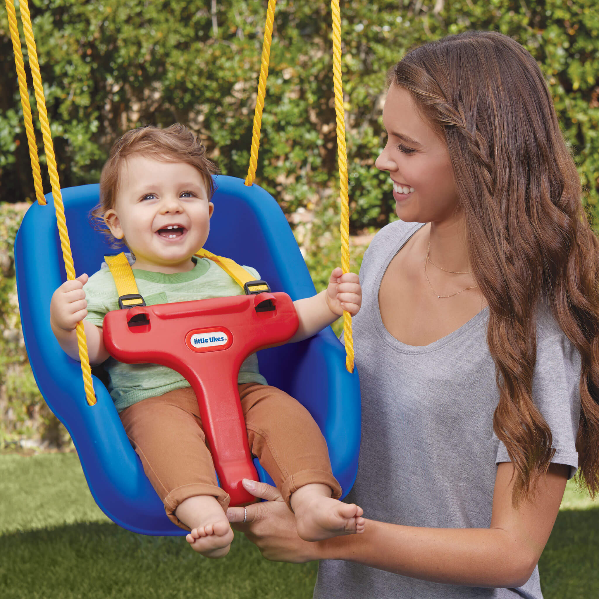 2-in-1 Snug 'n Secure™ Swing - Blue - 2-in-1 Blue Toddler Swing Designed for Growing Children's Backyard Play