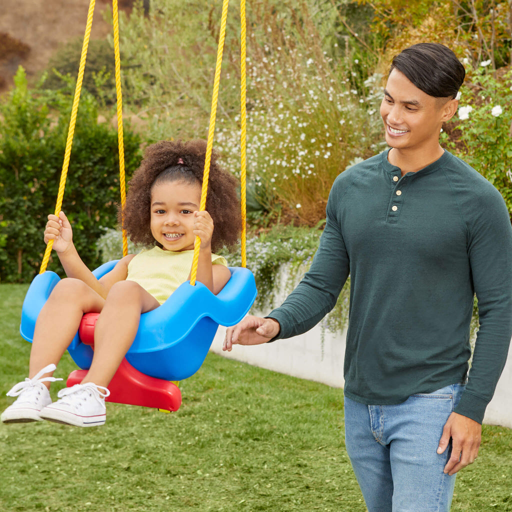 2-in-1 Snug 'n Secure™ Swing - Blue - 2-in-1 Blue Toddler Swing Designed for Growing Children's Backyard Play