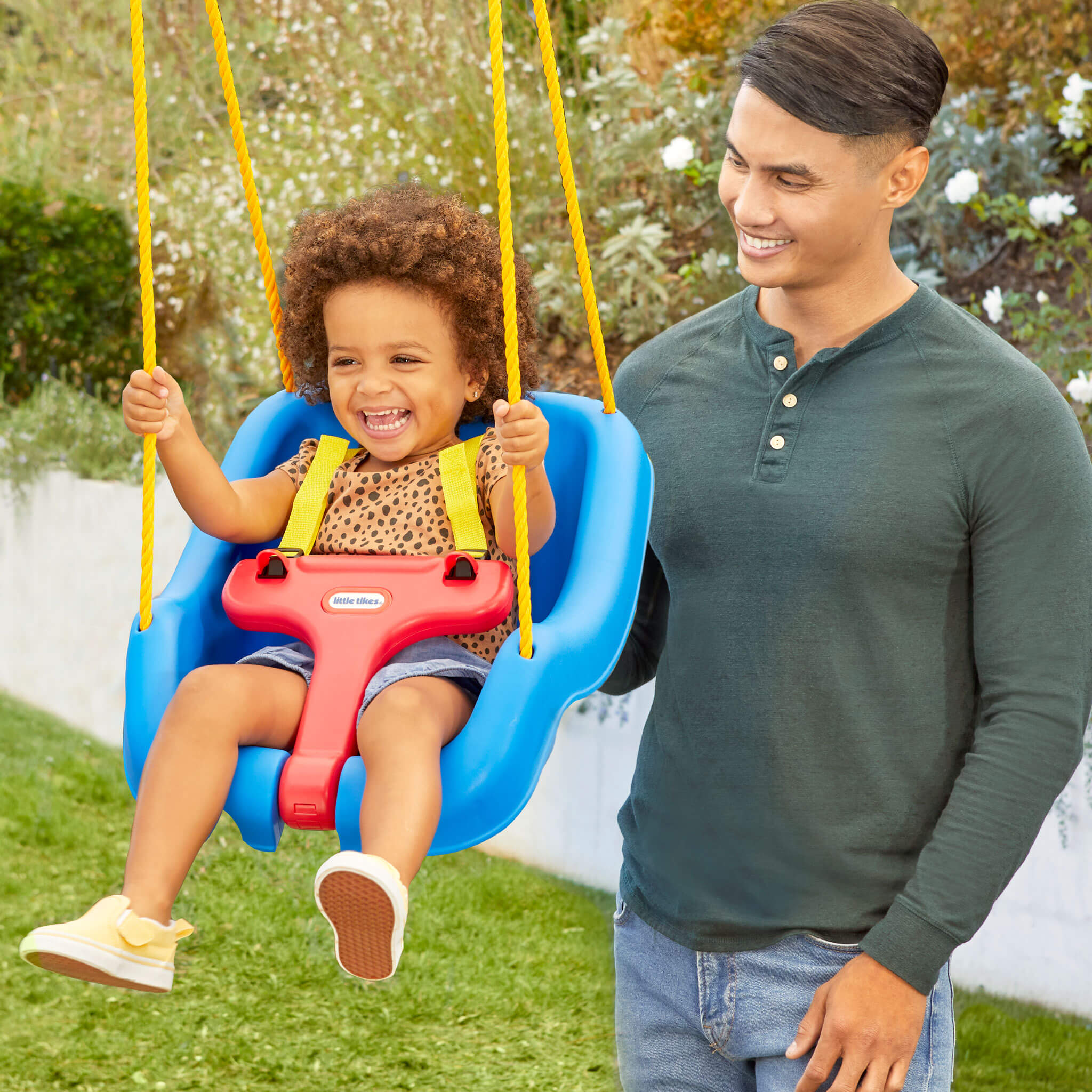 2-in-1 Snug 'n Secure™ Swing - Blue - 2-in-1 Blue Toddler Swing Designed for Growing Children's Backyard Play