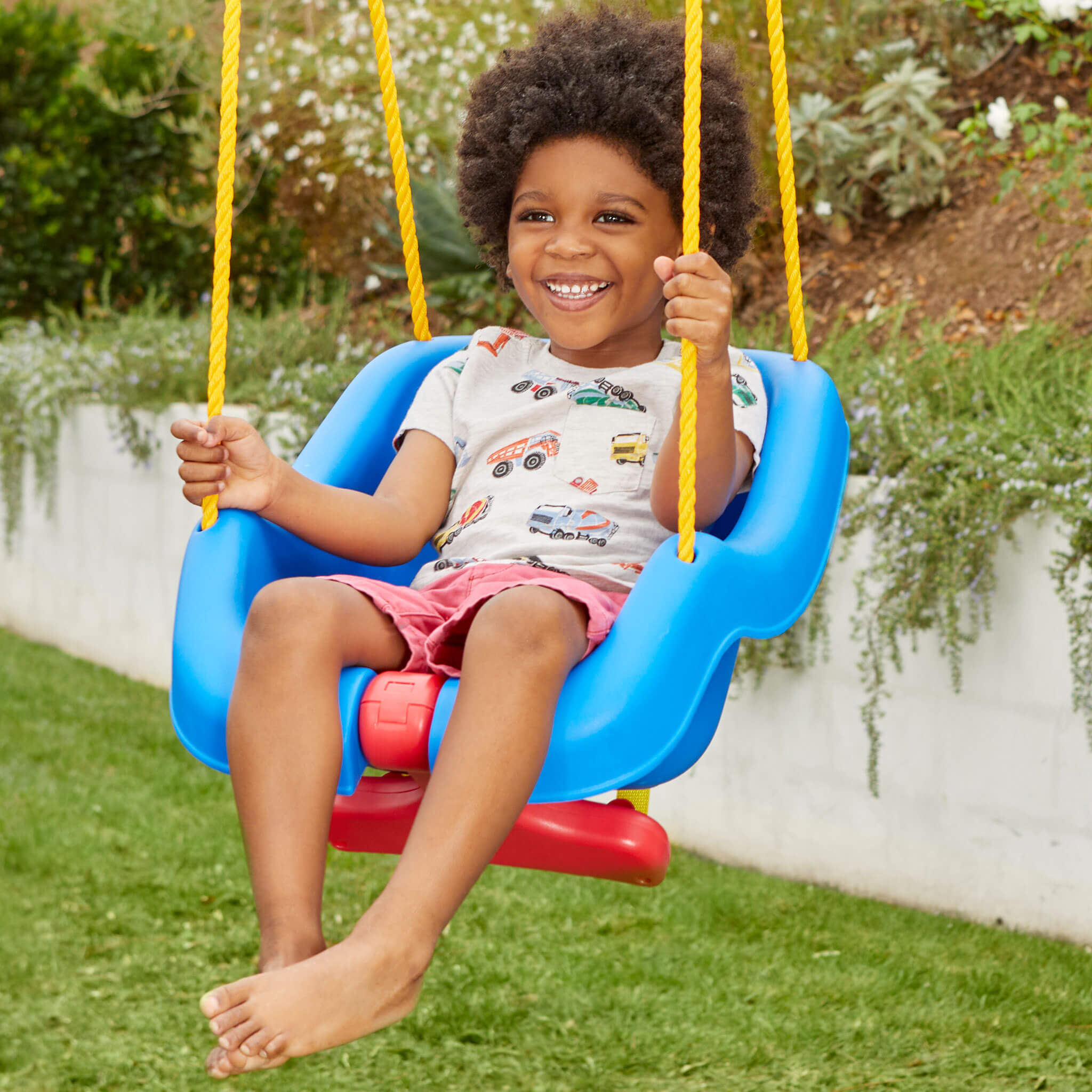 2-in-1 Snug 'n Secure™ Swing - Blue - 2-in-1 Blue Toddler Swing Designed for Growing Children's Backyard Play