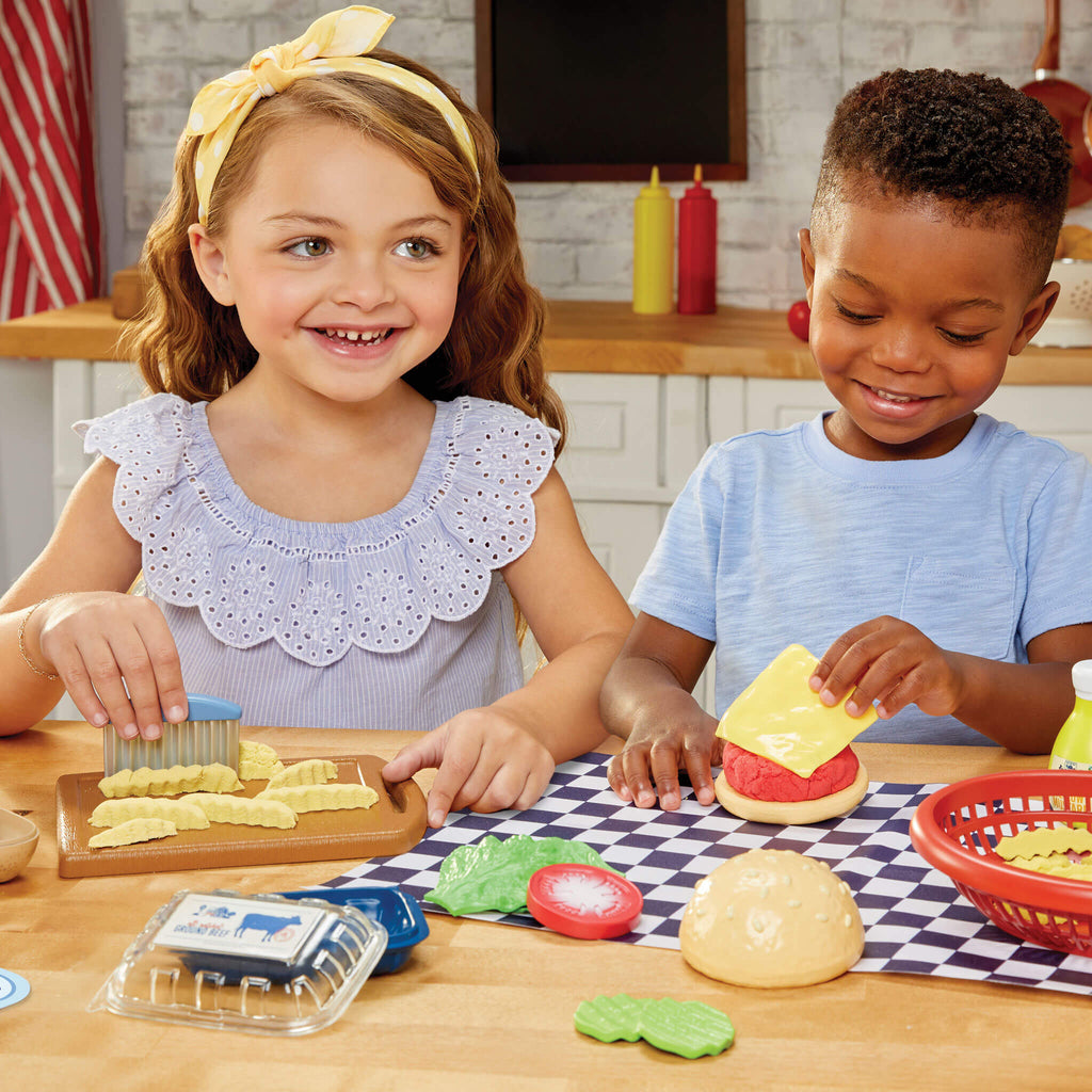 Creative Chefs™ Cheeseburger and Fries Kit - Creative Chefs Burger and Fries Kit Designed for Backyard Barbecue and Restaurant Role Play