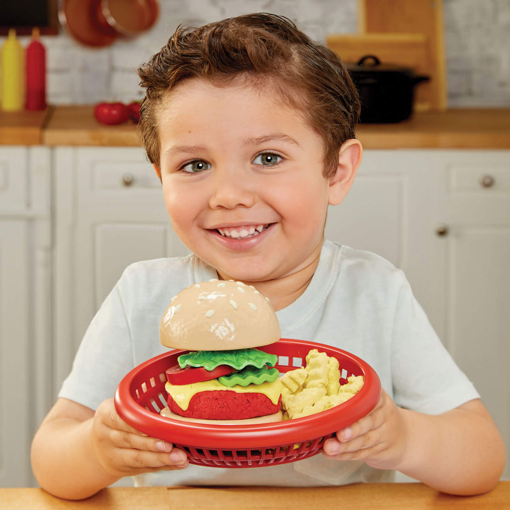 Creative Chefs™ Cheeseburger and Fries Kit - Creative Chefs Burger and Fries Kit Designed for Backyard Barbecue and Restaurant Role Play