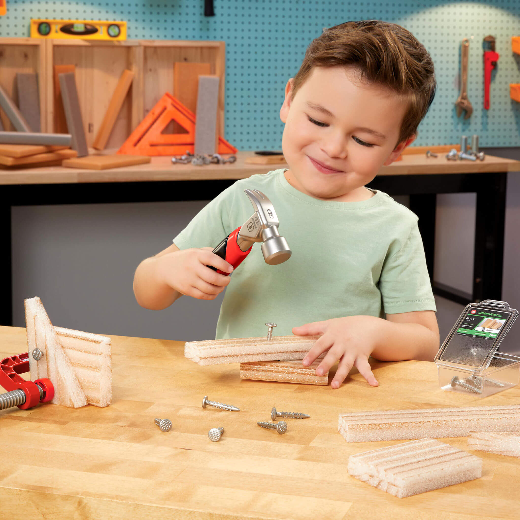 Creative Construction™ Hammer and Nail Set - Creative Construction Hammer and Nail Set Designed for Kid-Friendly Pretend Construction Play