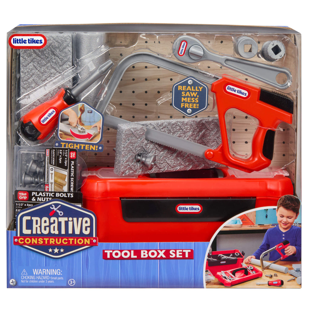 Creative Construction™ Tool Box Set - Creative Construction Tool Box Designed for Fixing, Building and Construction Role Play