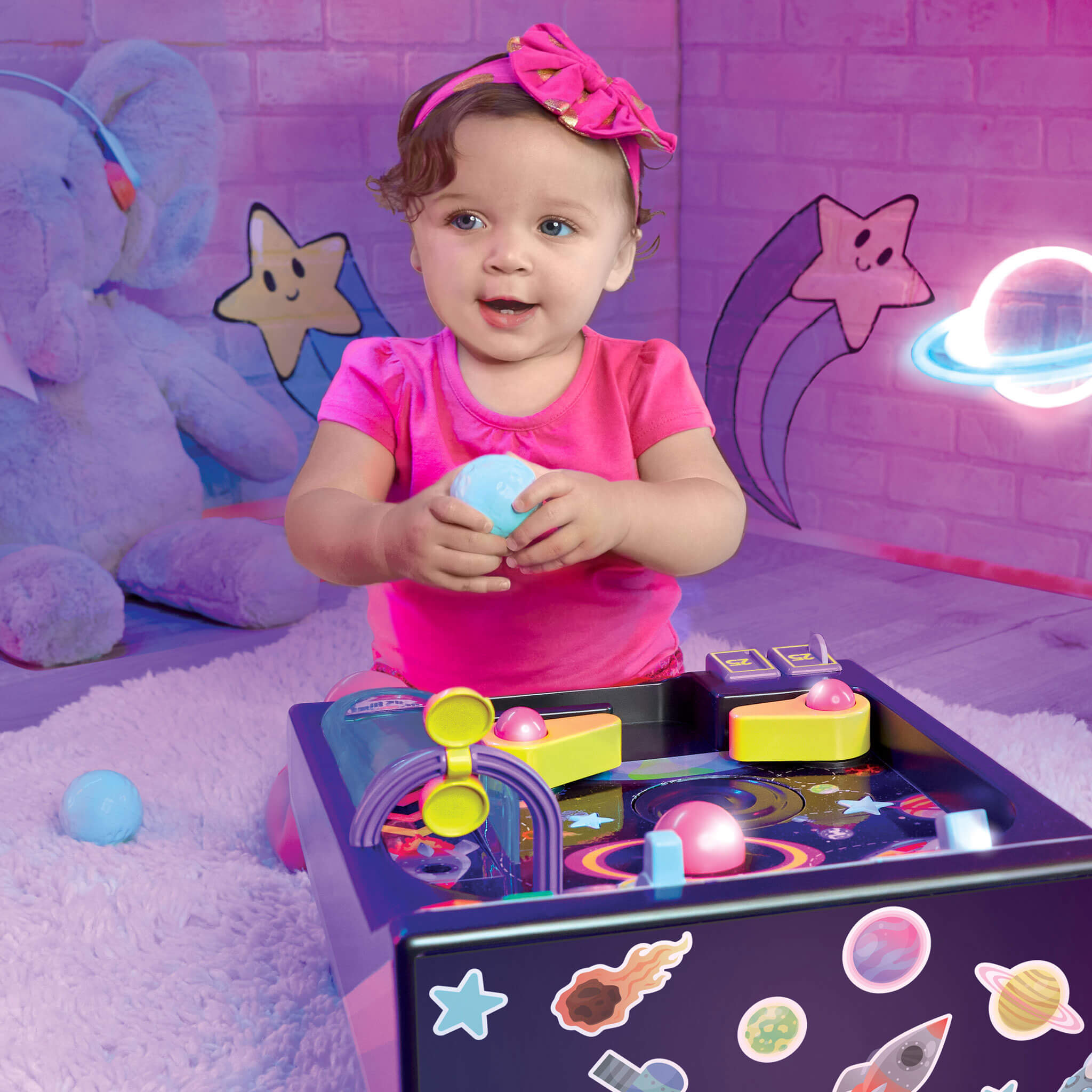 Old School My First Pinball Activity Table - Toddler Pinball Activity Center Designed for Hands-On Early Learning and Arcade Play