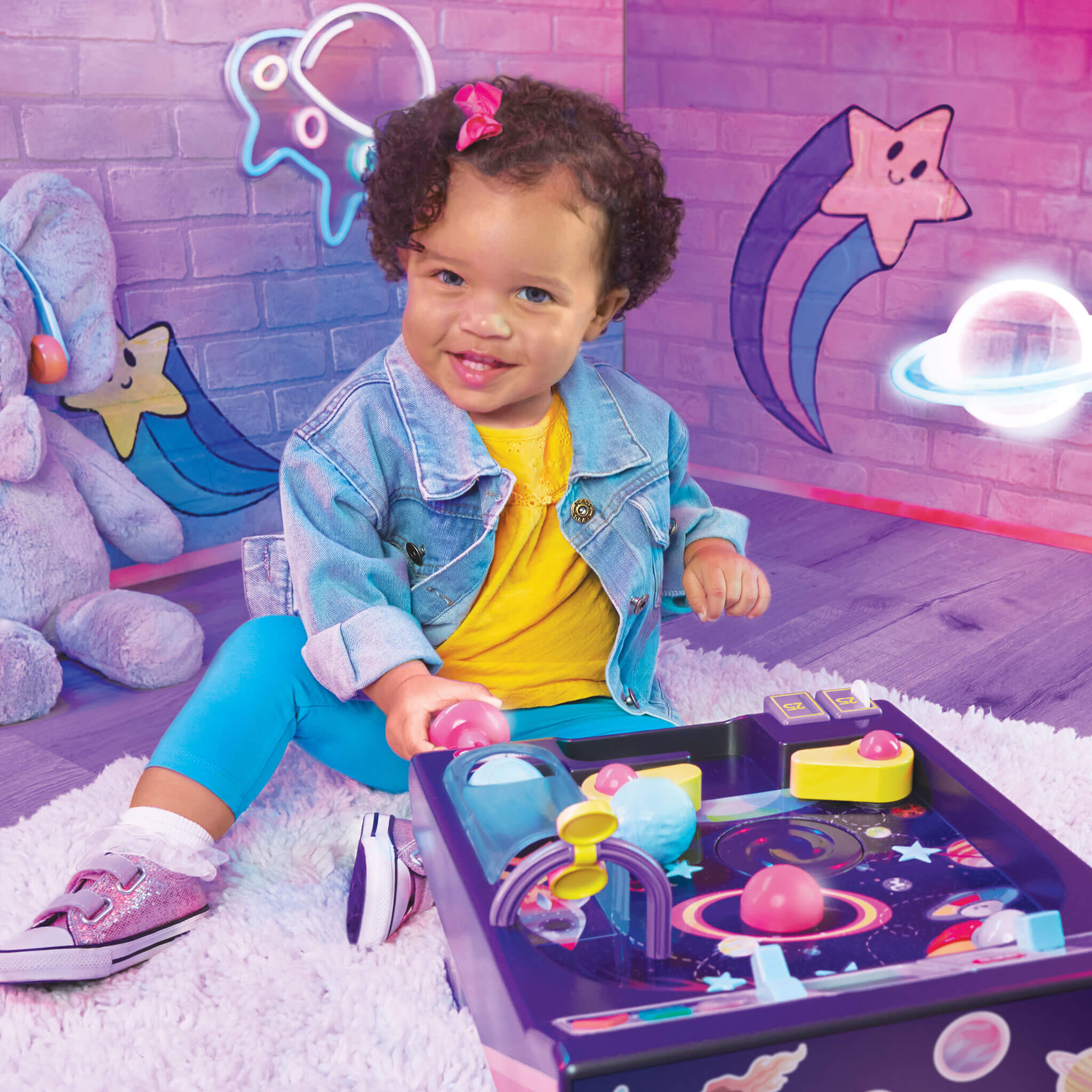 Old School My First Pinball Activity Table - Toddler Pinball Activity Center Designed for Hands-On Early Learning and Arcade Play