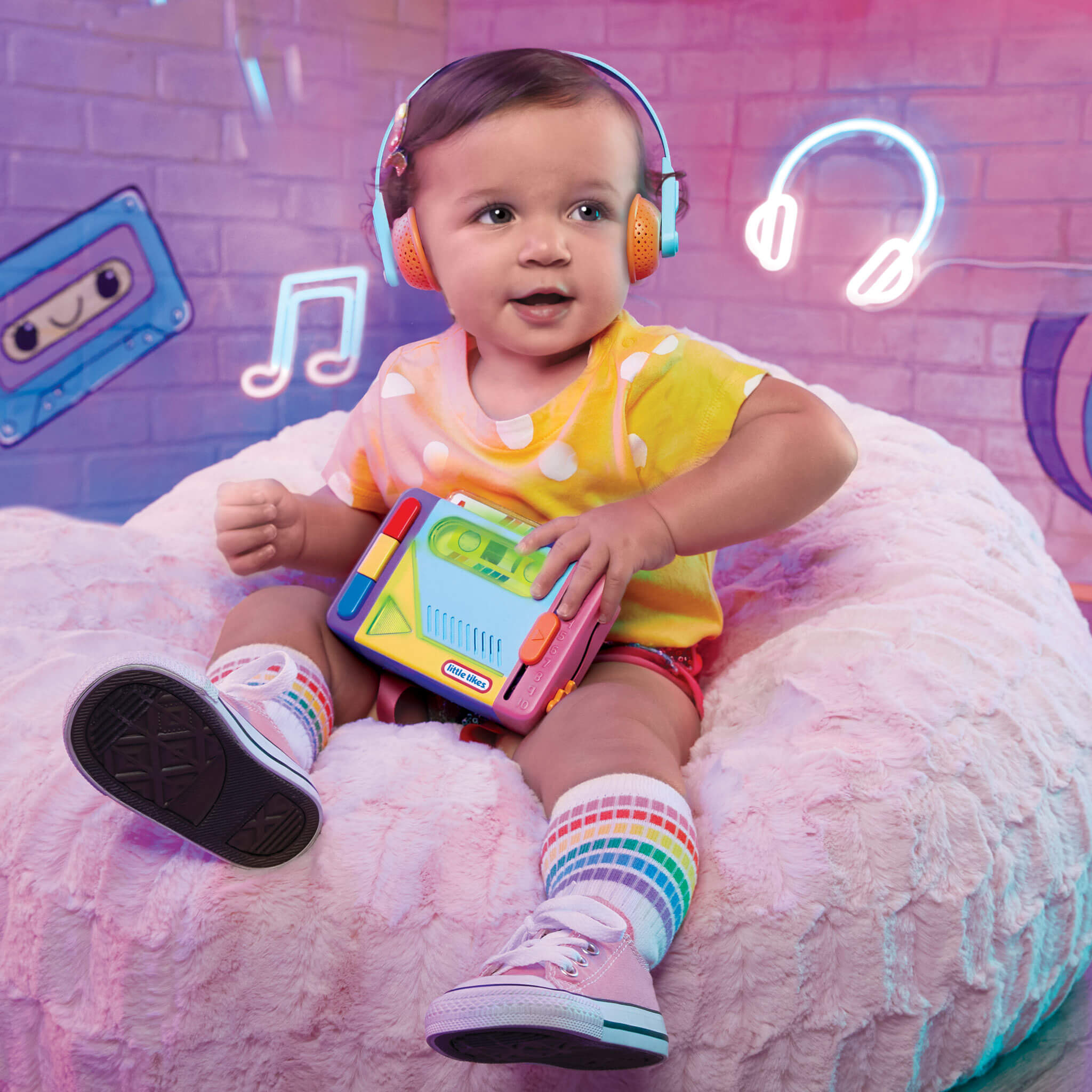 Old School™ Rainbow Remix Music Player - Rainbow Remix Toddler Music Player Designed for Musical Play and Early Learning