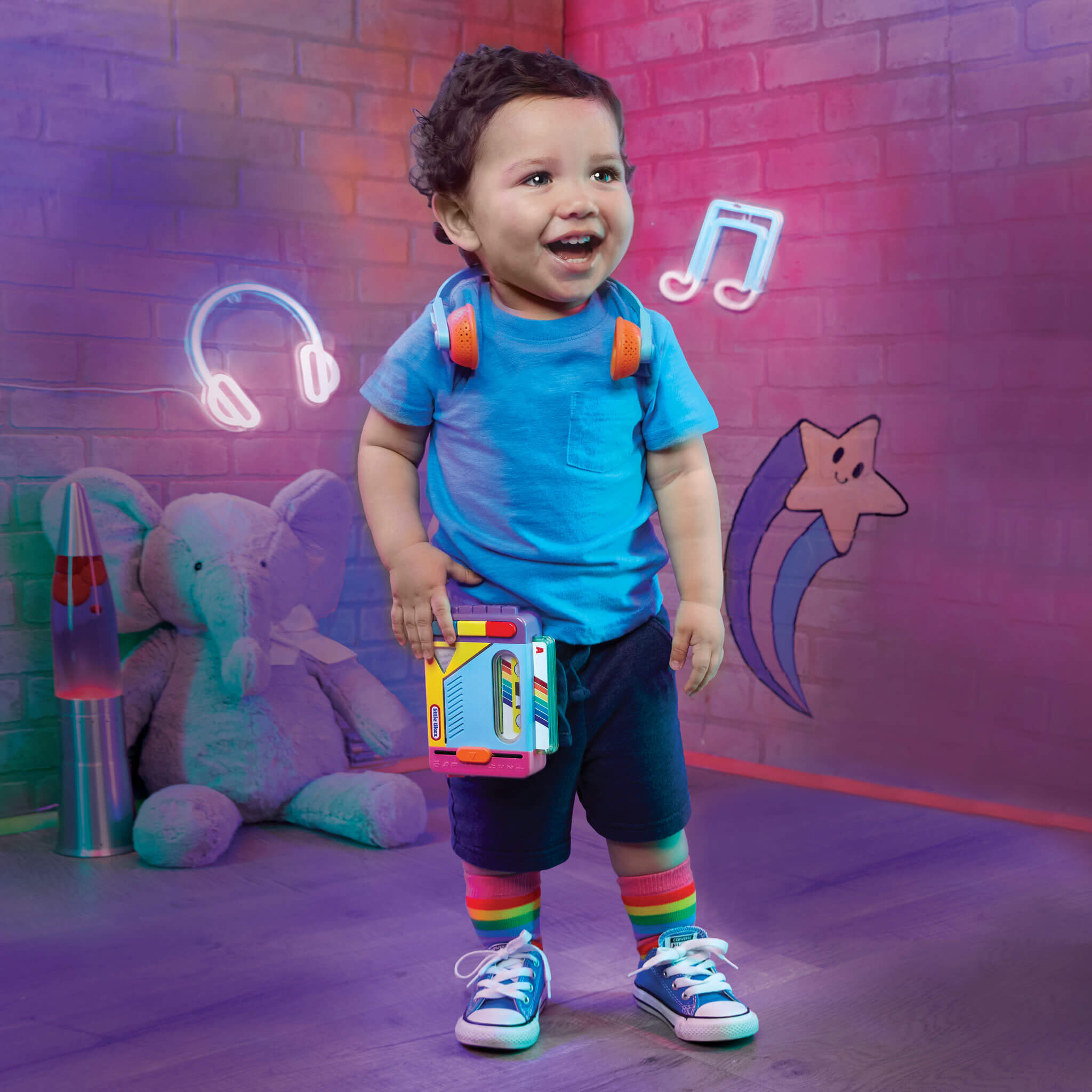 Old School™ Rainbow Remix Music Player - Rainbow Remix Toddler Music Player Designed for Musical Play and Early Learning