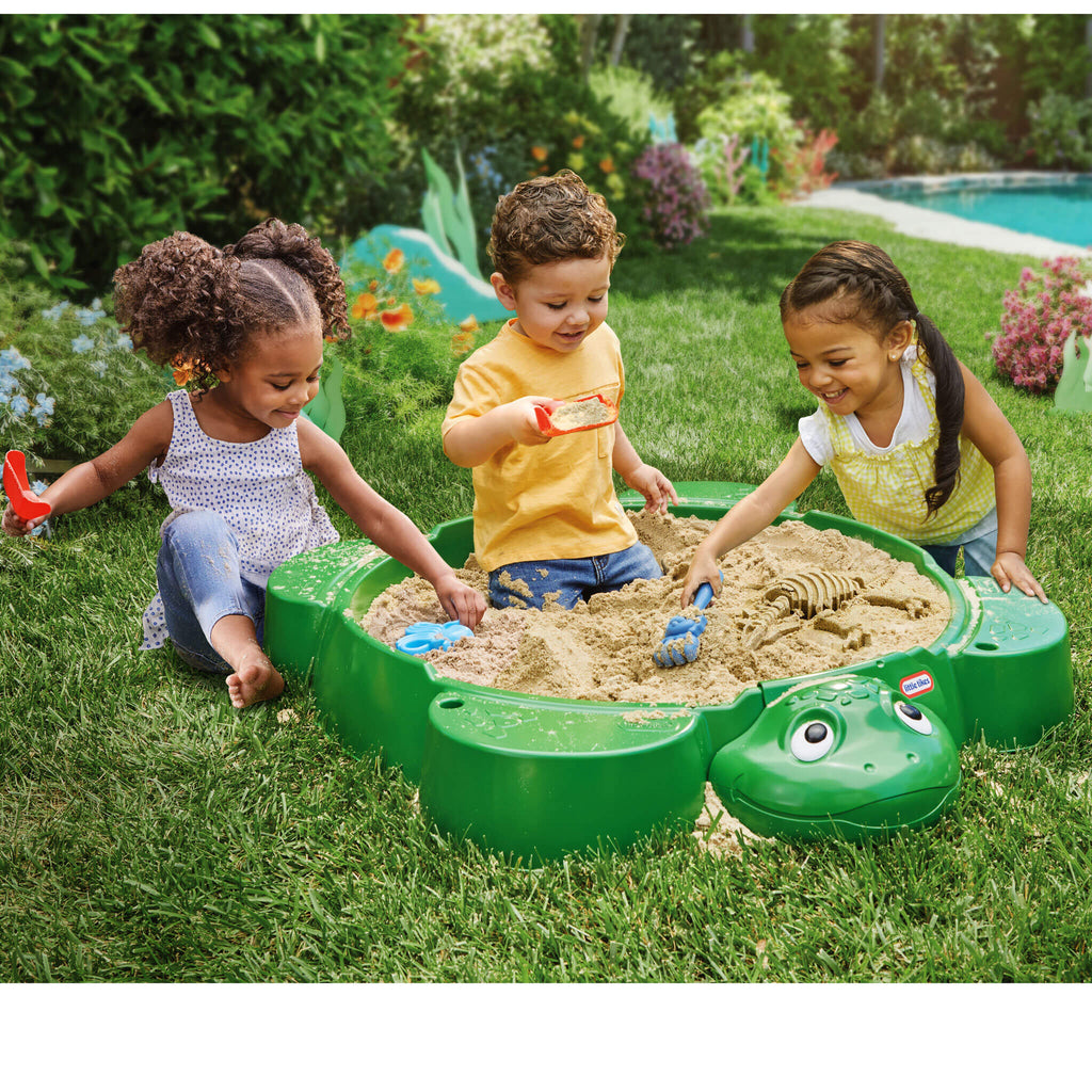 Turtle Sandbox - Turtle-Shaped Kids Sandbox Designed for Backyard Digging, Building and Sensory Play